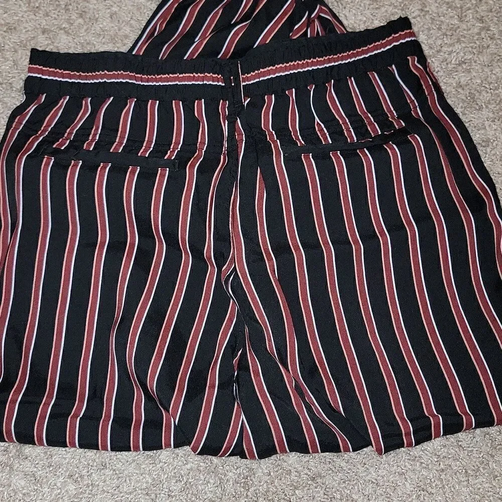 Anthropologie Silky Striped Jogger Pants Size M